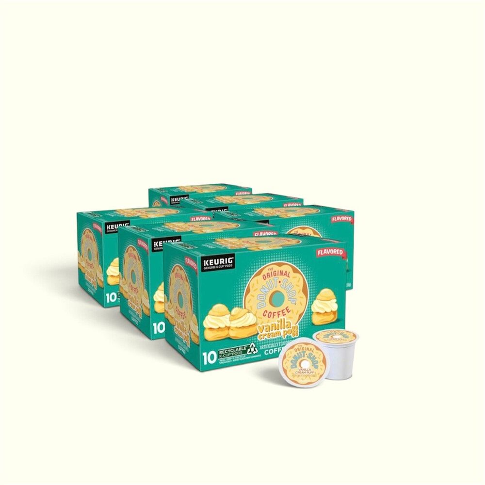 The Original Donut Shop Vanilla Cream Puff K-Cup Coffee Pods 60 Count Keurig NEW